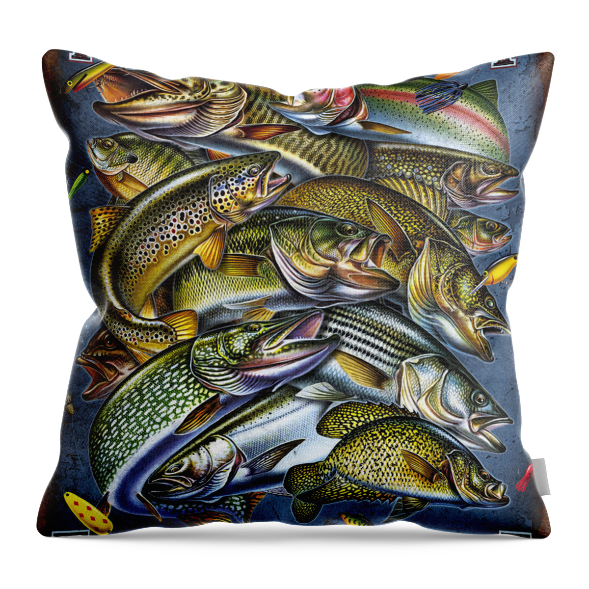 Jon Q Wright Throw Pillow featuring the painting If You Cast It by JQ Licensing