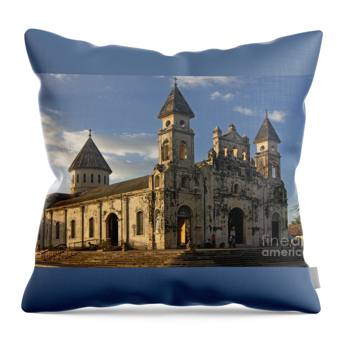 Central Throw Pillow featuring the photograph Iglesia de Guadelupe in Granada Nicaragua by Rudi Prott