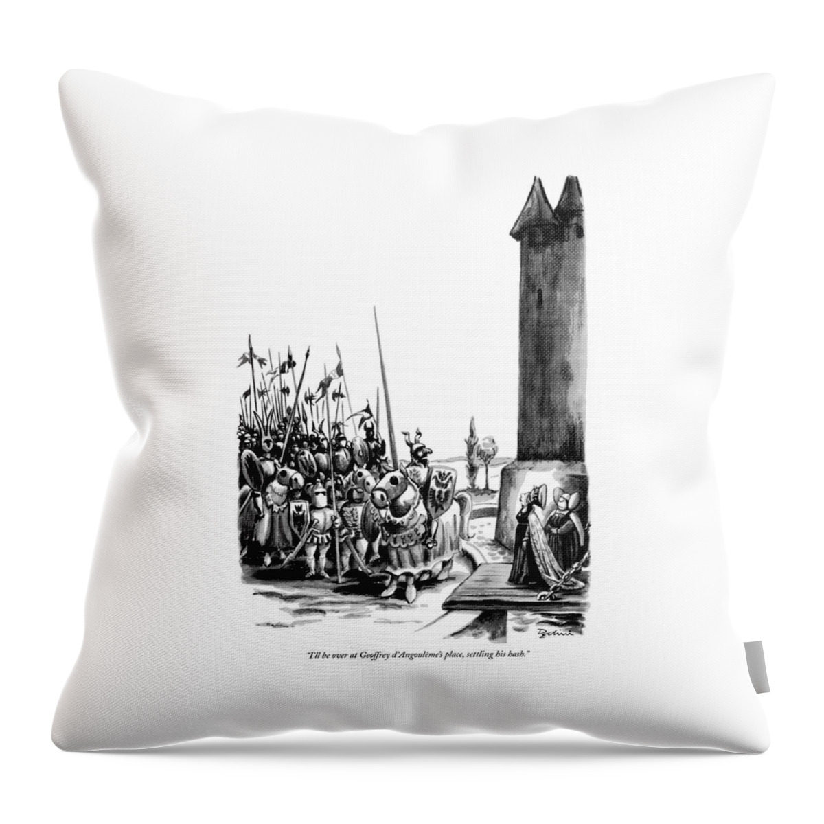 I'll Be Over At Geoffrey D'angouleme's Place Throw Pillow