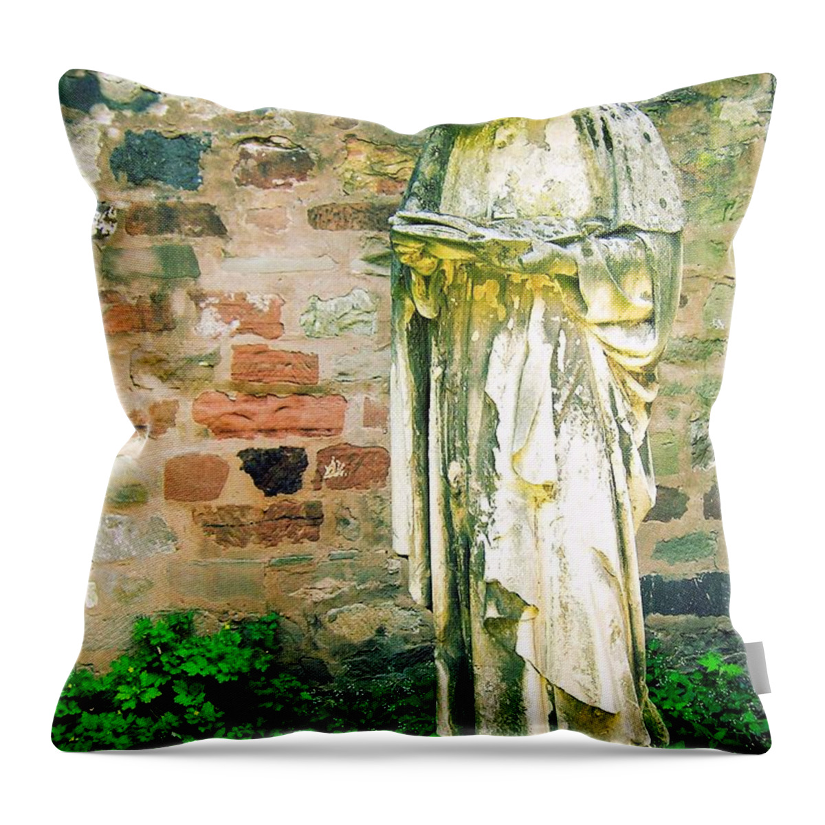 Statues Throw Pillow featuring the digital art Illuminated Reader by Maria Huntley