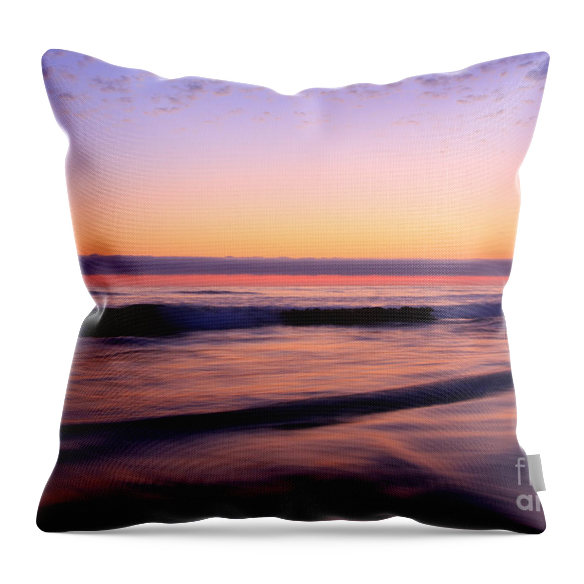 Landscapes Throw Pillow featuring the photograph Illuminated Waves Encinitas by John F Tsumas
