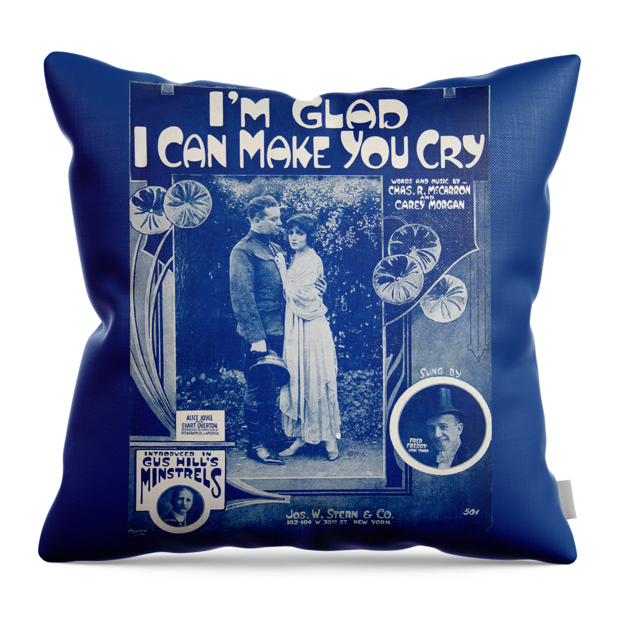 Sheet Music Throw Pillow featuring the digital art I'm Glad I Can Make You Cry by Ric Bascobert