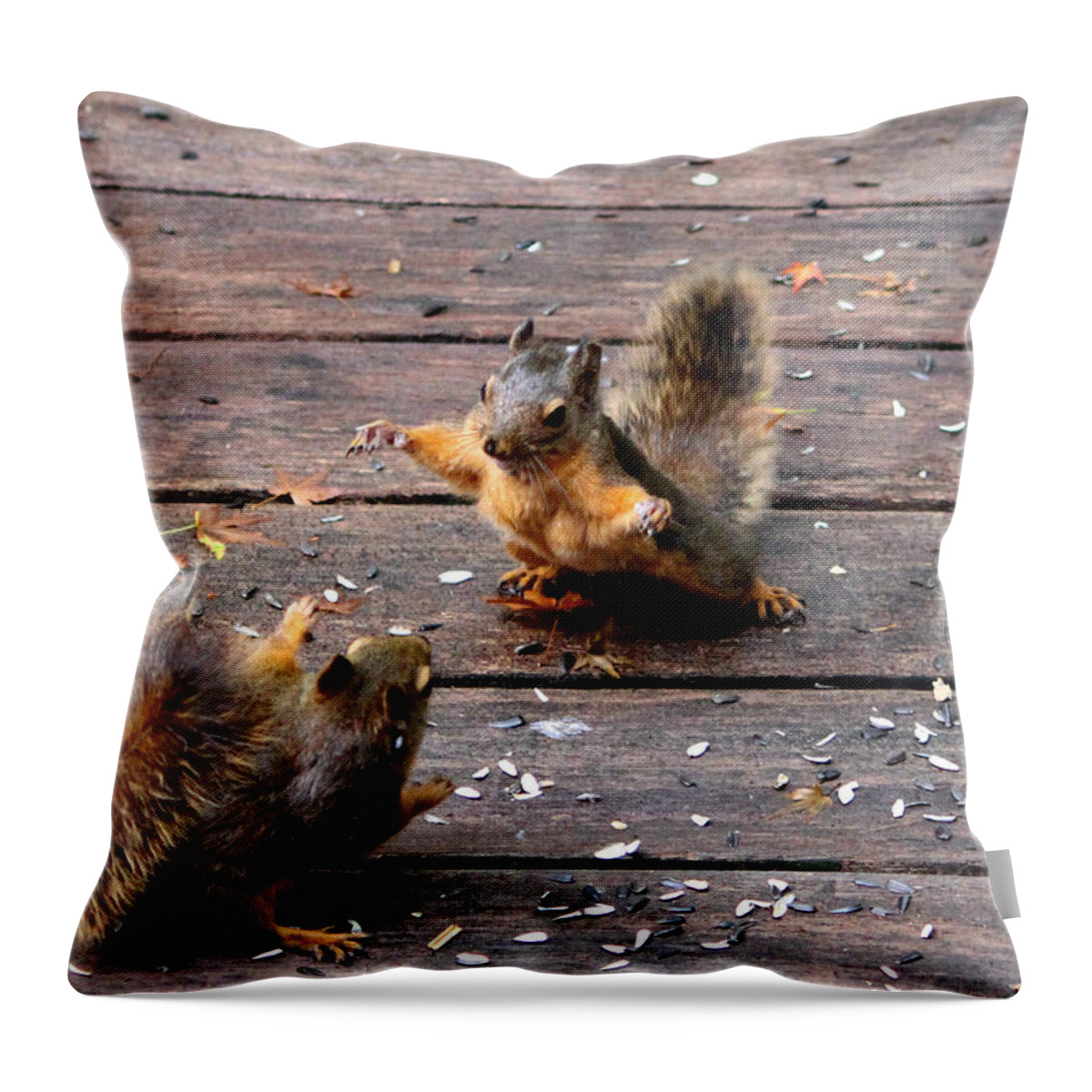 Mammals Throw Pillow featuring the photograph I'm going to box your ears by Kym Backland