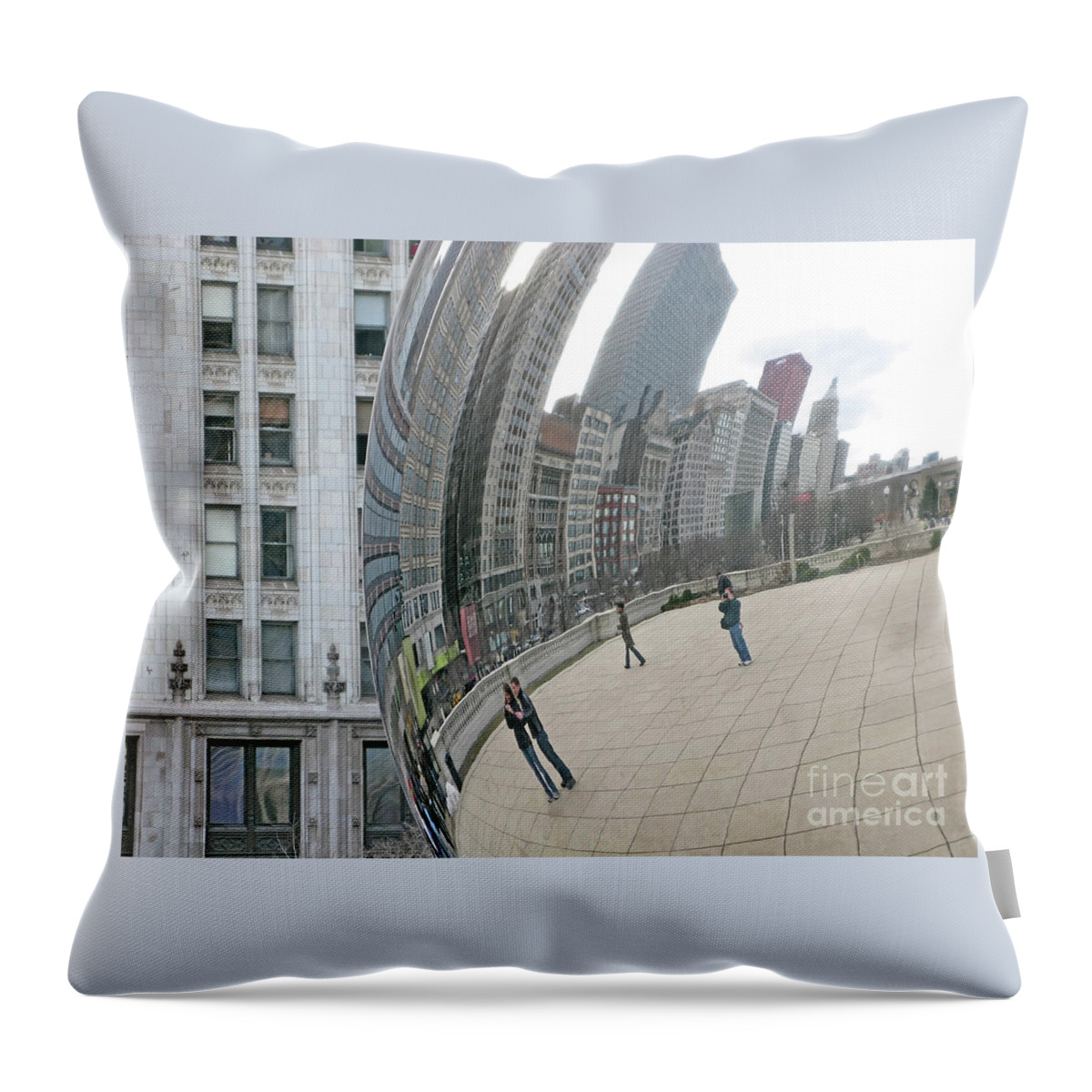 Chicago Throw Pillow featuring the photograph Imaging Chicago by Ann Horn