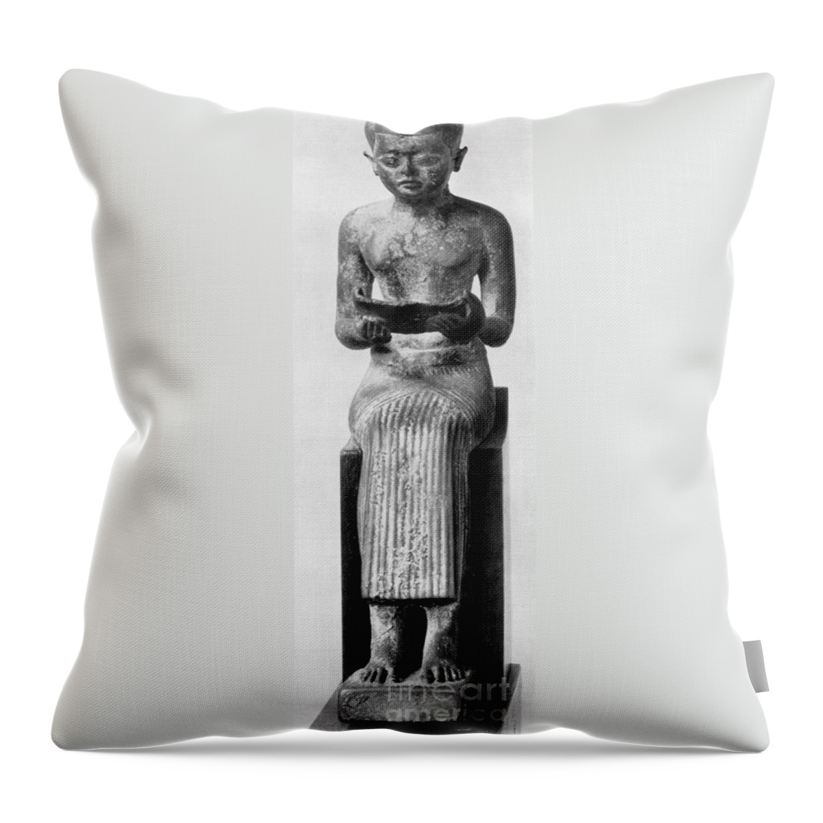 27th Century B.c Throw Pillow featuring the sculpture IMHOTEP, 27th CENTURY B.C by Granger