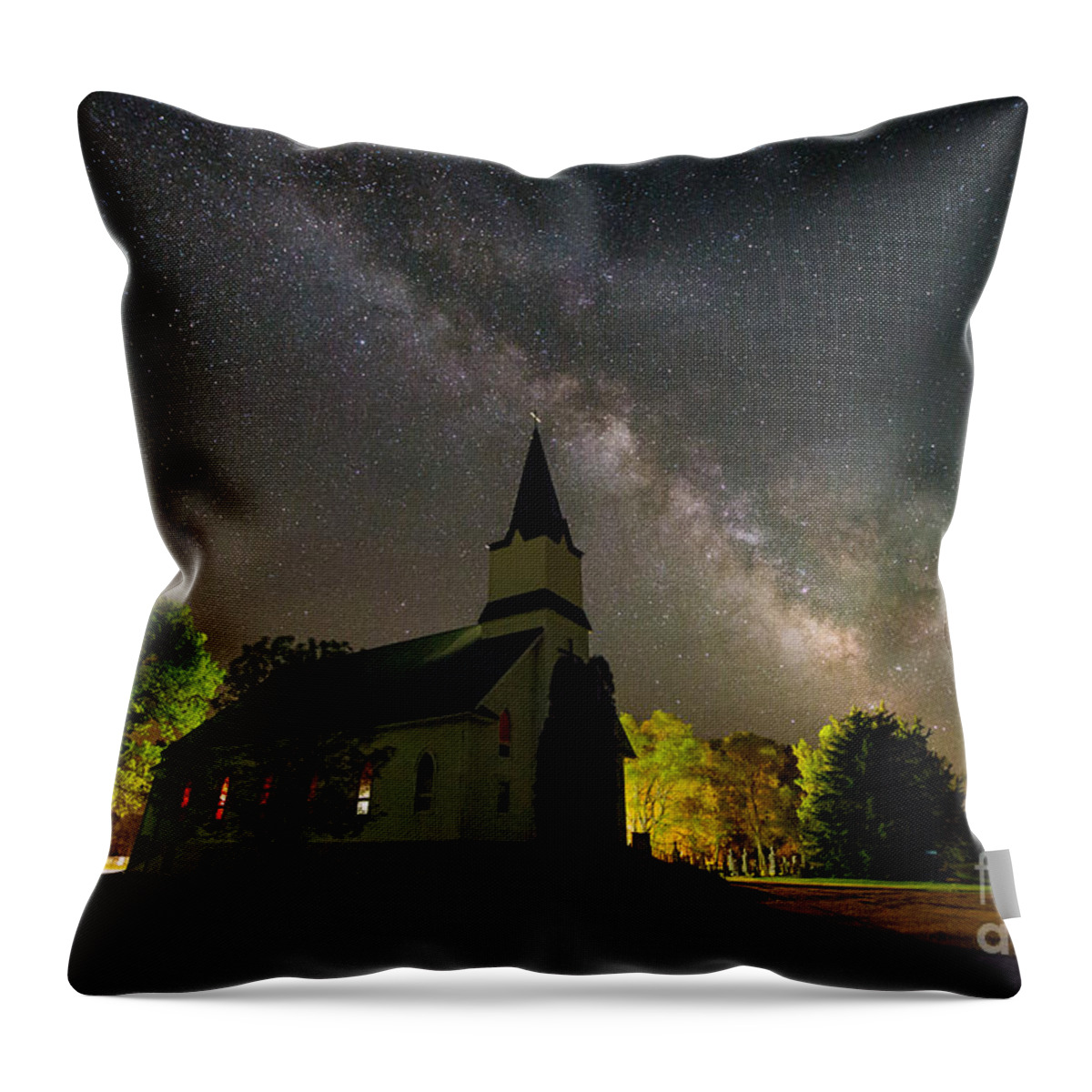 Milky Way Throw Pillow featuring the photograph Immanuel Milky Way by Aaron J Groen