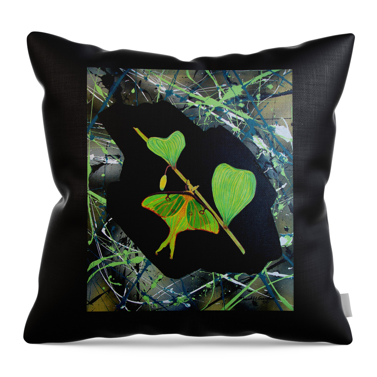 Abstract Throw Pillow featuring the painting Imperfect III by Micah Guenther