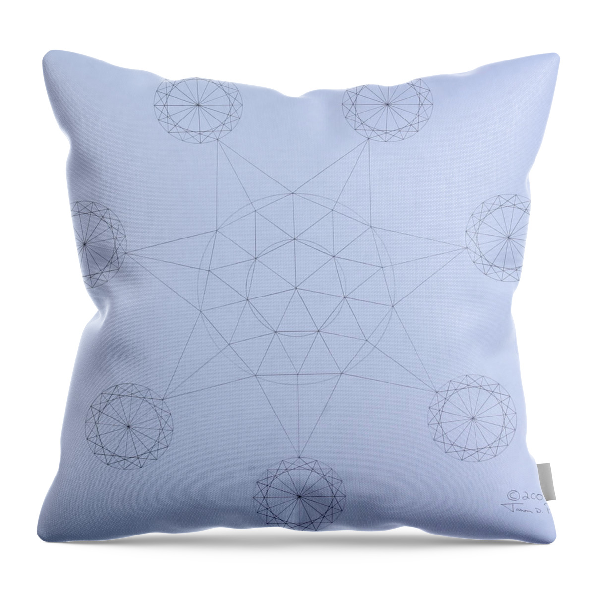 Jason Padgett Throw Pillow featuring the drawing Impossible Parallels by Jason Padgett