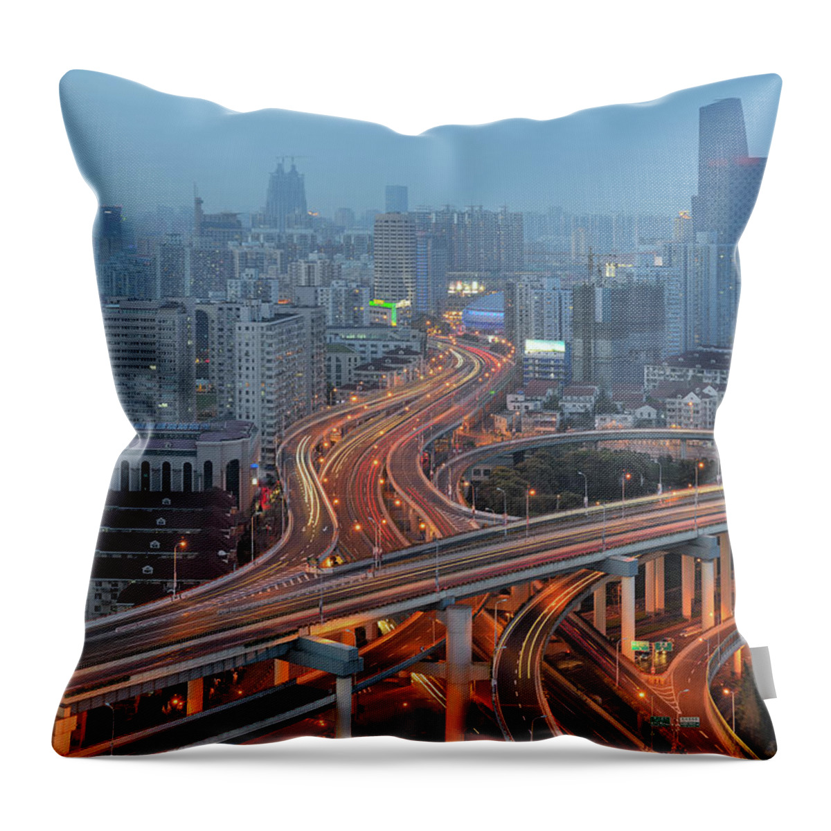 Outdoors Throw Pillow featuring the photograph Impressive View Of A Multi-stack by Wei Fang