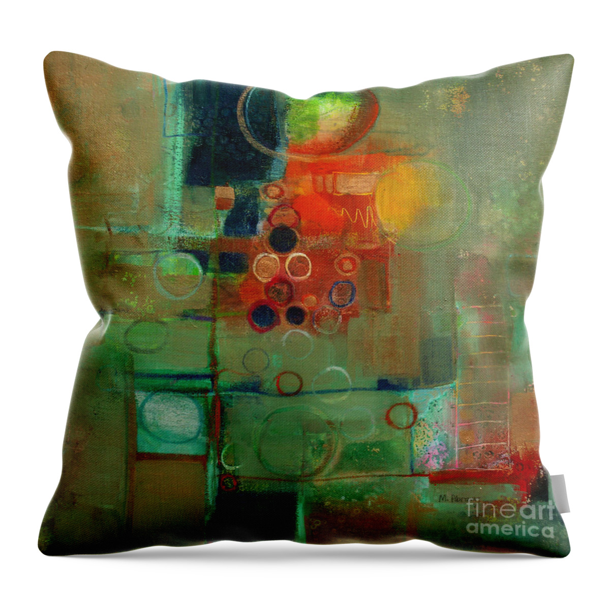 Abstract Throw Pillow featuring the painting Improvisation by Michelle Abrams