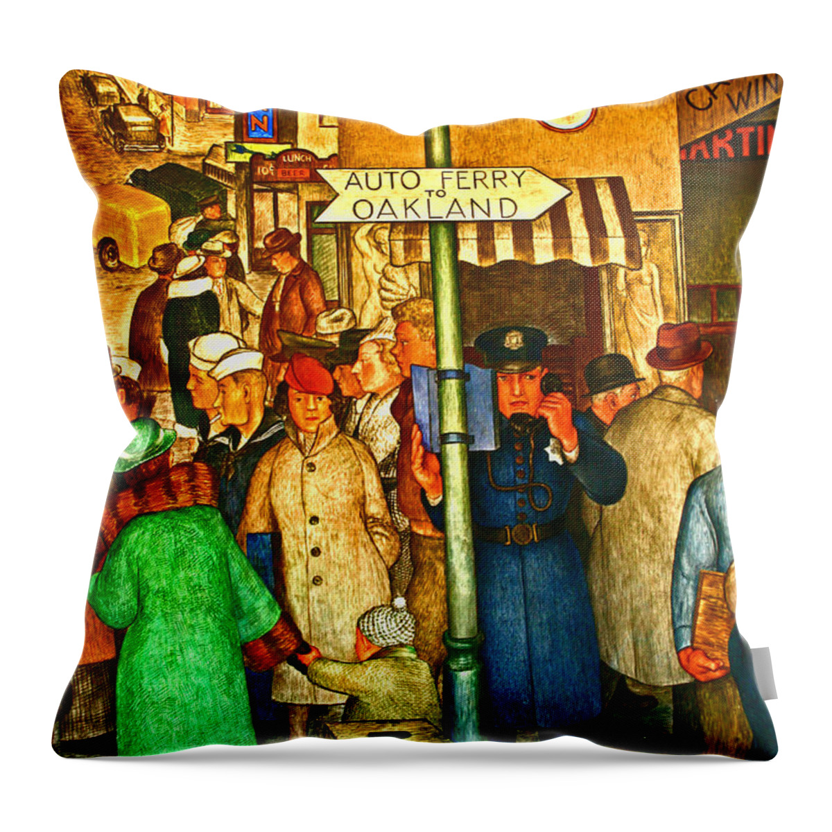 Coit Tower Throw Pillow featuring the photograph In Blue To Serve and Protect by Joseph Coulombe