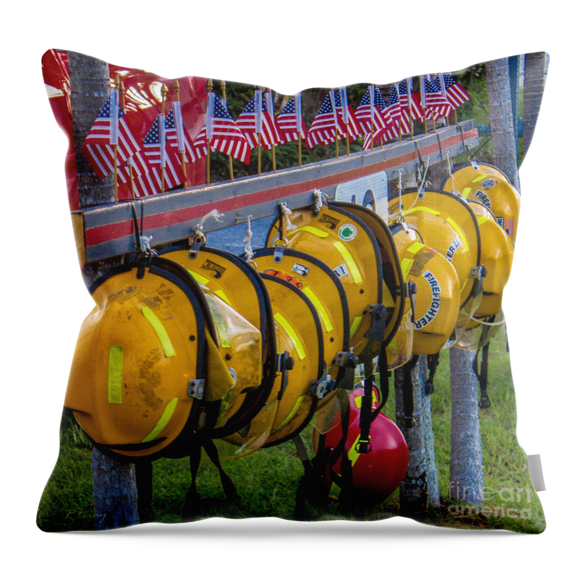 Wildfires Throw Pillow featuring the photograph In Memory of 19 Brave Firefighters by Rene Triay FineArt Photos