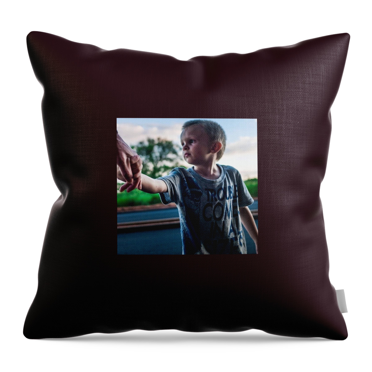 Dad Throw Pillow featuring the photograph In My Hand by Aleck Cartwright
