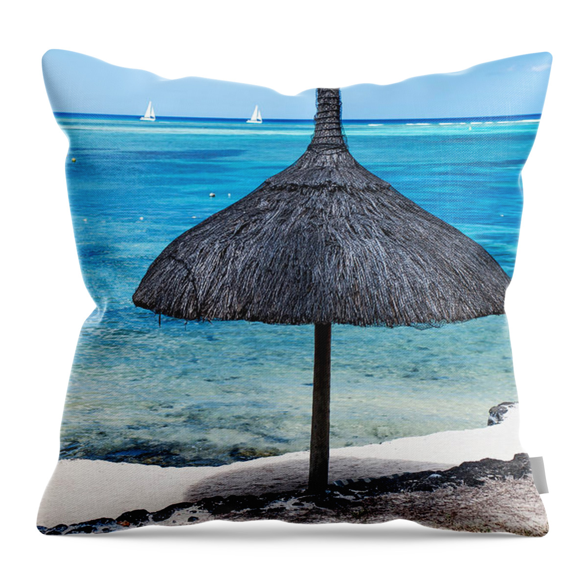 Tropic Throw Pillow featuring the photograph In Perfect Balance. Beach Life by Jenny Rainbow