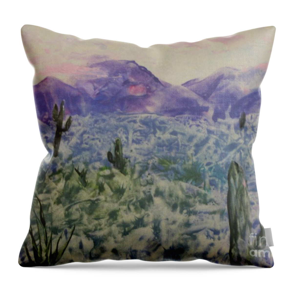 Landscape Throw Pillow featuring the painting In Quietness and Trust by Lynn Quinn