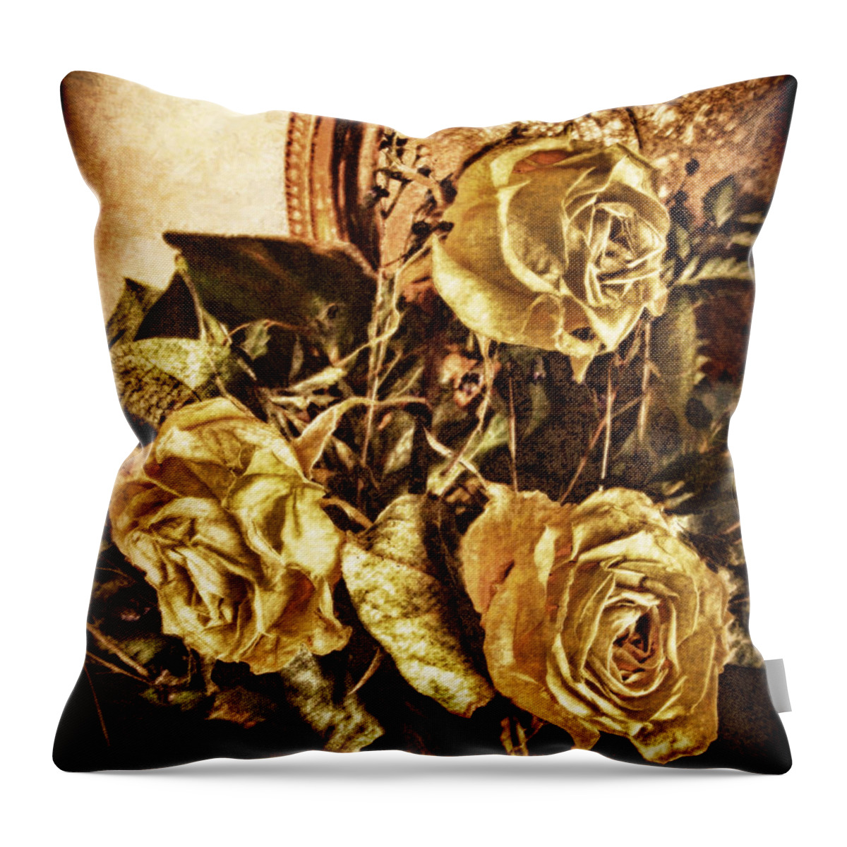 Roses Throw Pillow featuring the photograph In Remembrance of Things Past by Lianne Schneider