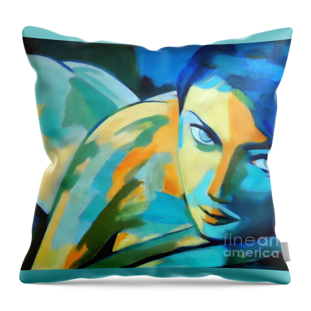 Nude Paintings Throw Pillow featuring the painting In repose by Helena Wierzbicki