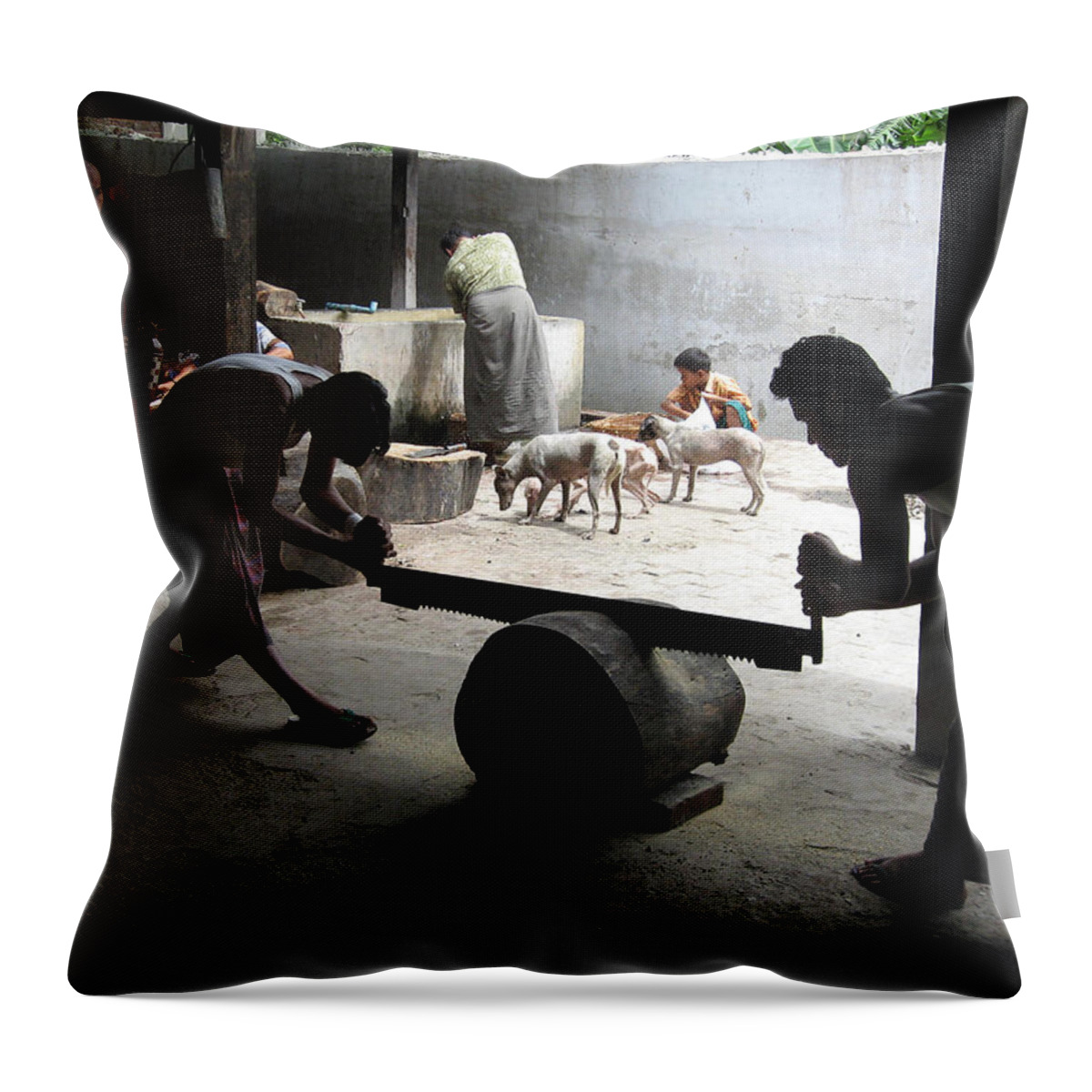 Maha Gandhayon Kyaung Throw Pillow featuring the photograph In the Buddha's kitchen by RicardMN Photography