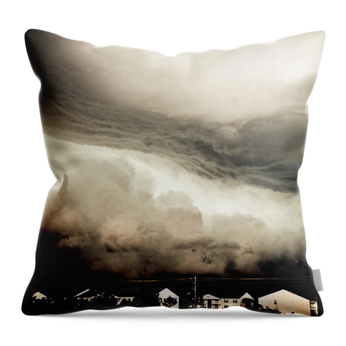 Storm Throw Pillow featuring the photograph In the clouds by Jessica Brown