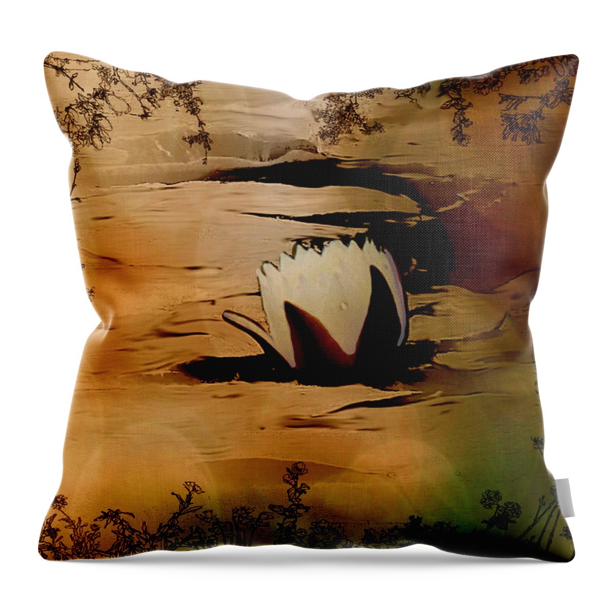 Lily Throw Pillow featuring the photograph In the Lily Pond - SavannahWildlifeRefuge-featured in Nature Photography by Ericamaxine Price