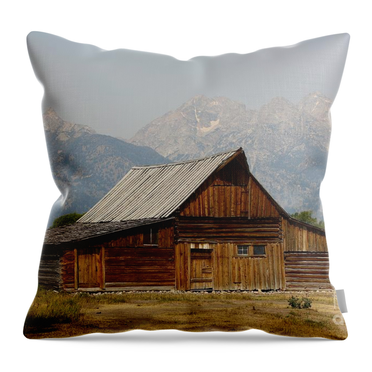 Wyoming Throw Pillow featuring the photograph In the Tetons Morman Row by Veronica Batterson