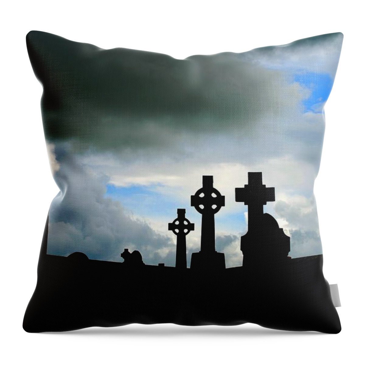 Skyline Throw Pillow featuring the photograph In Thy Name by Norma Brock