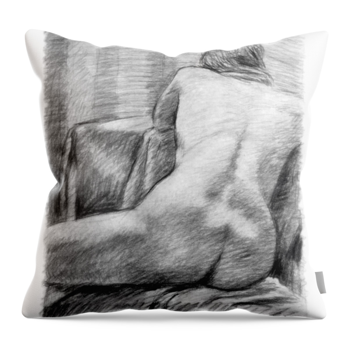Adam Long Throw Pillow featuring the drawing Incongruous by Adam Long