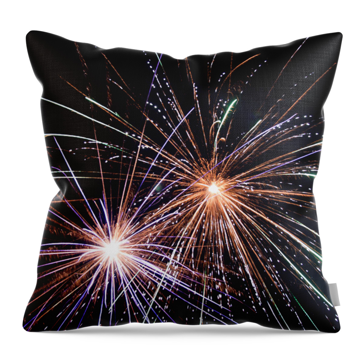 Fireworks Throw Pillow featuring the photograph Independence by Courtney Webster