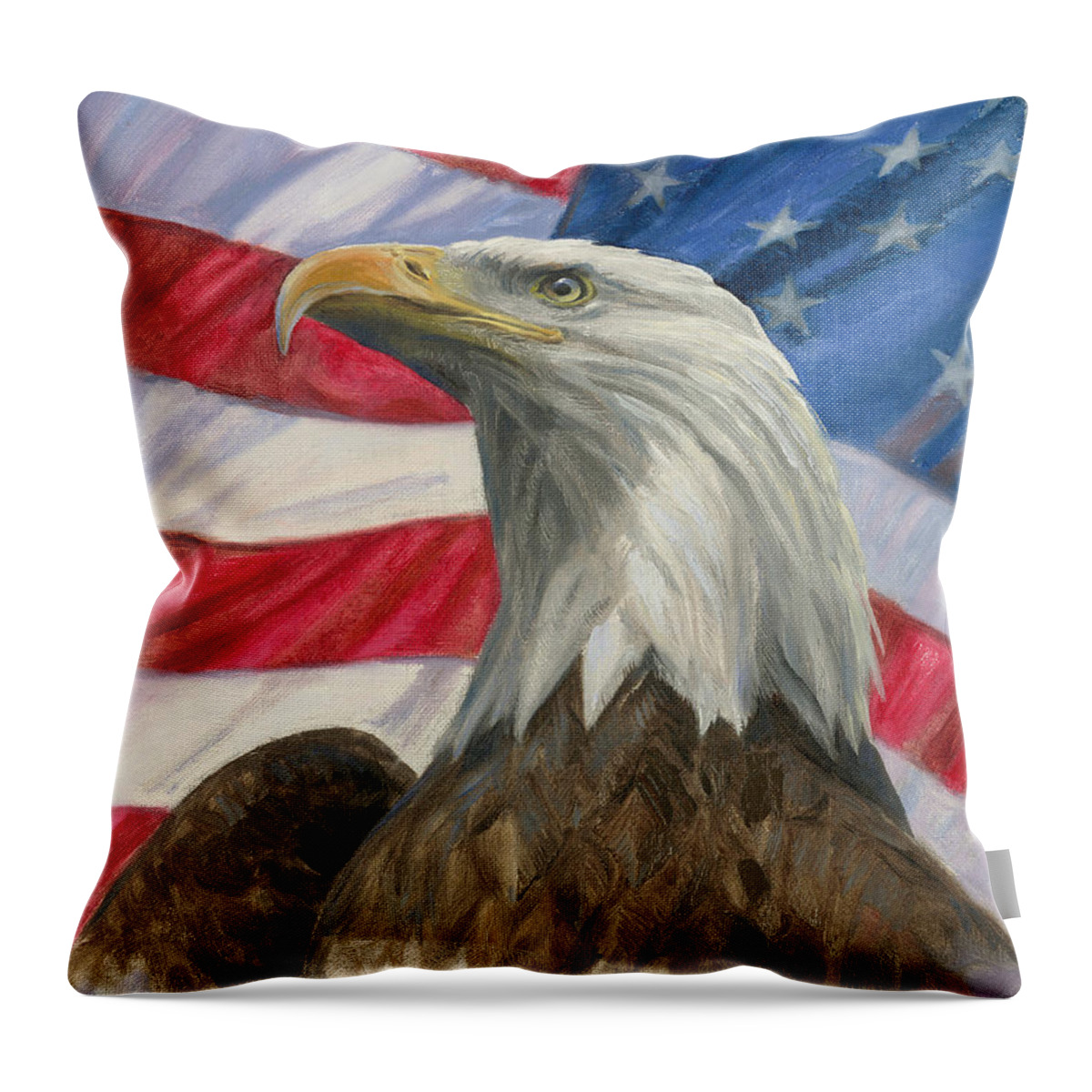 American Eagle Throw Pillow featuring the painting Independence Day by Gregory Doroshenko