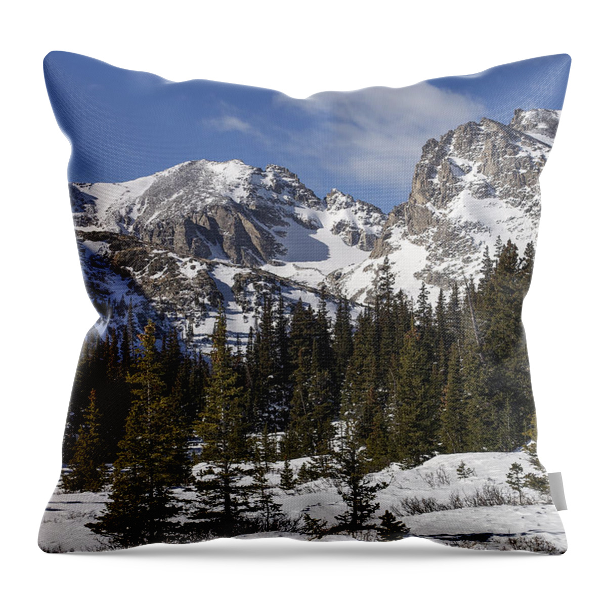 Rocky Throw Pillow featuring the photograph Indian Peaks by Aaron Spong