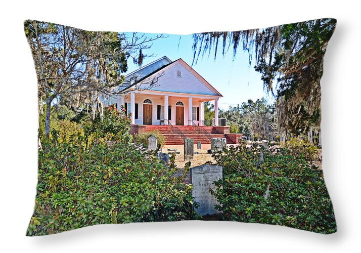 Church Throw Pillow featuring the photograph Indiantown Presbyterian II by Linda Brown