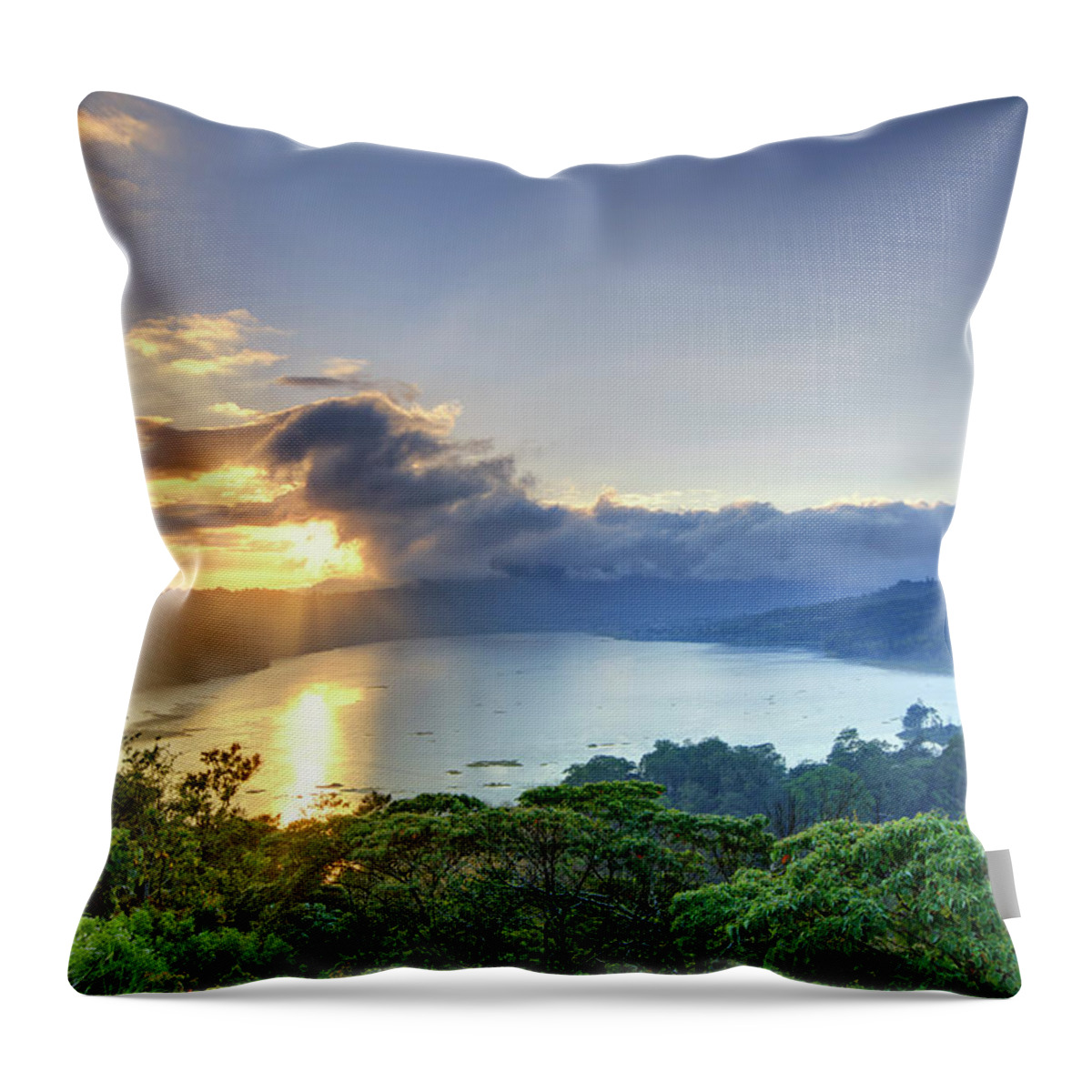 Scenics Throw Pillow featuring the photograph Indonesia, Bali, Mountain And Lakes by Michele Falzone