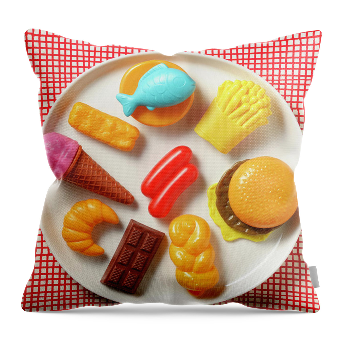 Artificial Throw Pillow featuring the photograph Industrial Food by Riou