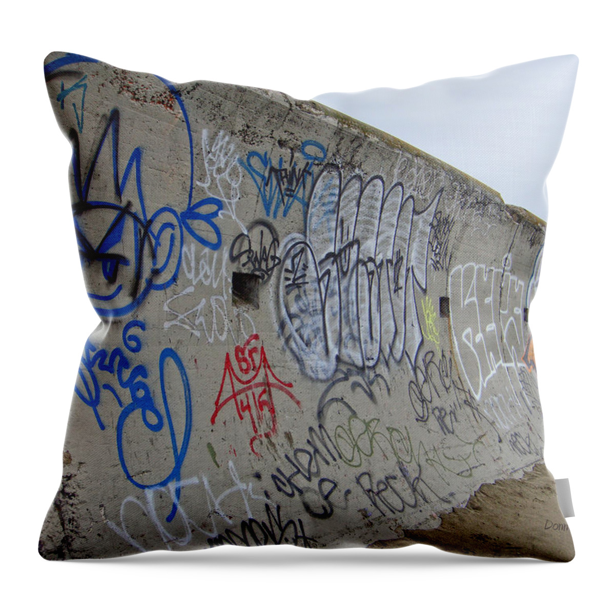 Graffiti Throw Pillow featuring the photograph Infinite Graffiti by Donna Blackhall