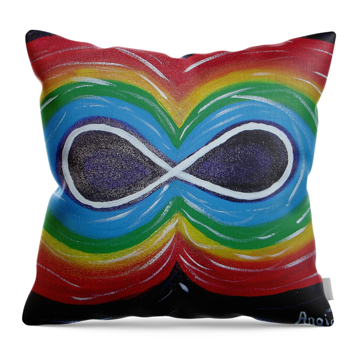 Infinity Throw Pillow featuring the painting Infinity by Angie Butler