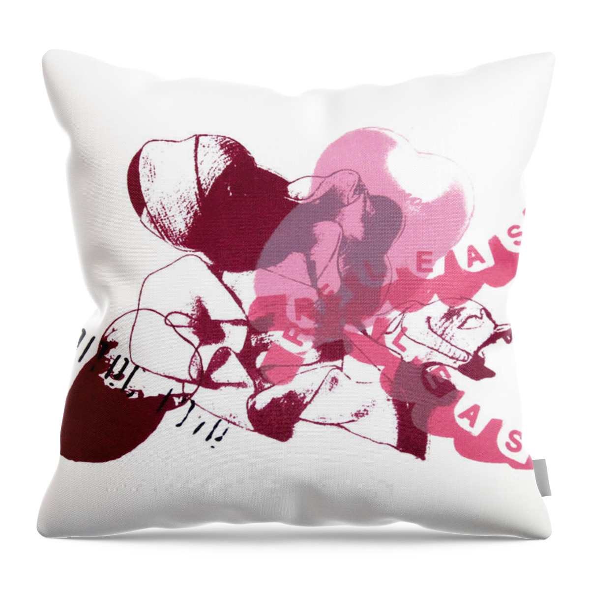 Inhibited Throw Pillow featuring the painting Inhibited Love Release by Ingrid Van Amsterdam