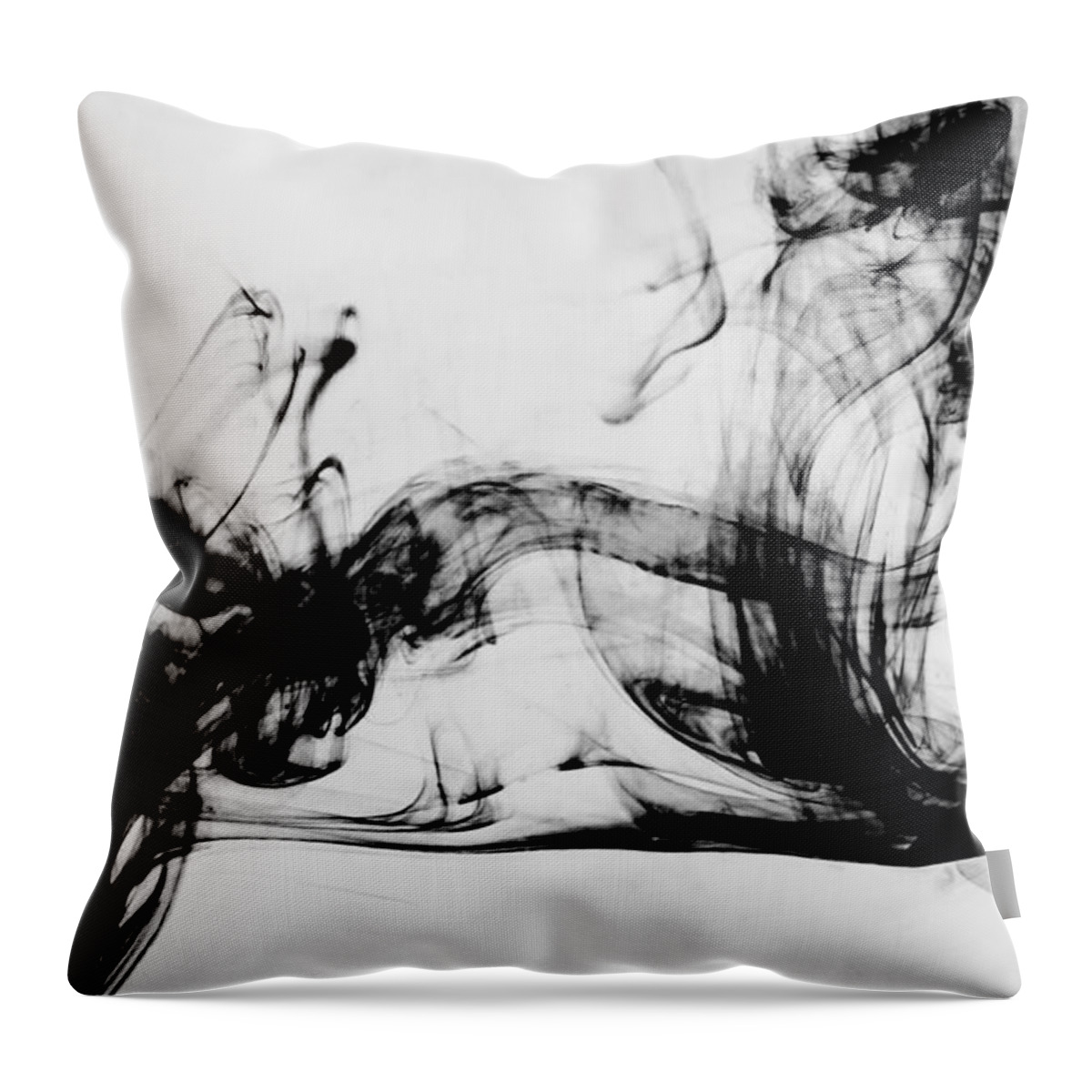 Ink Throw Pillow featuring the photograph Ink In Water #6 by Catherine Lau