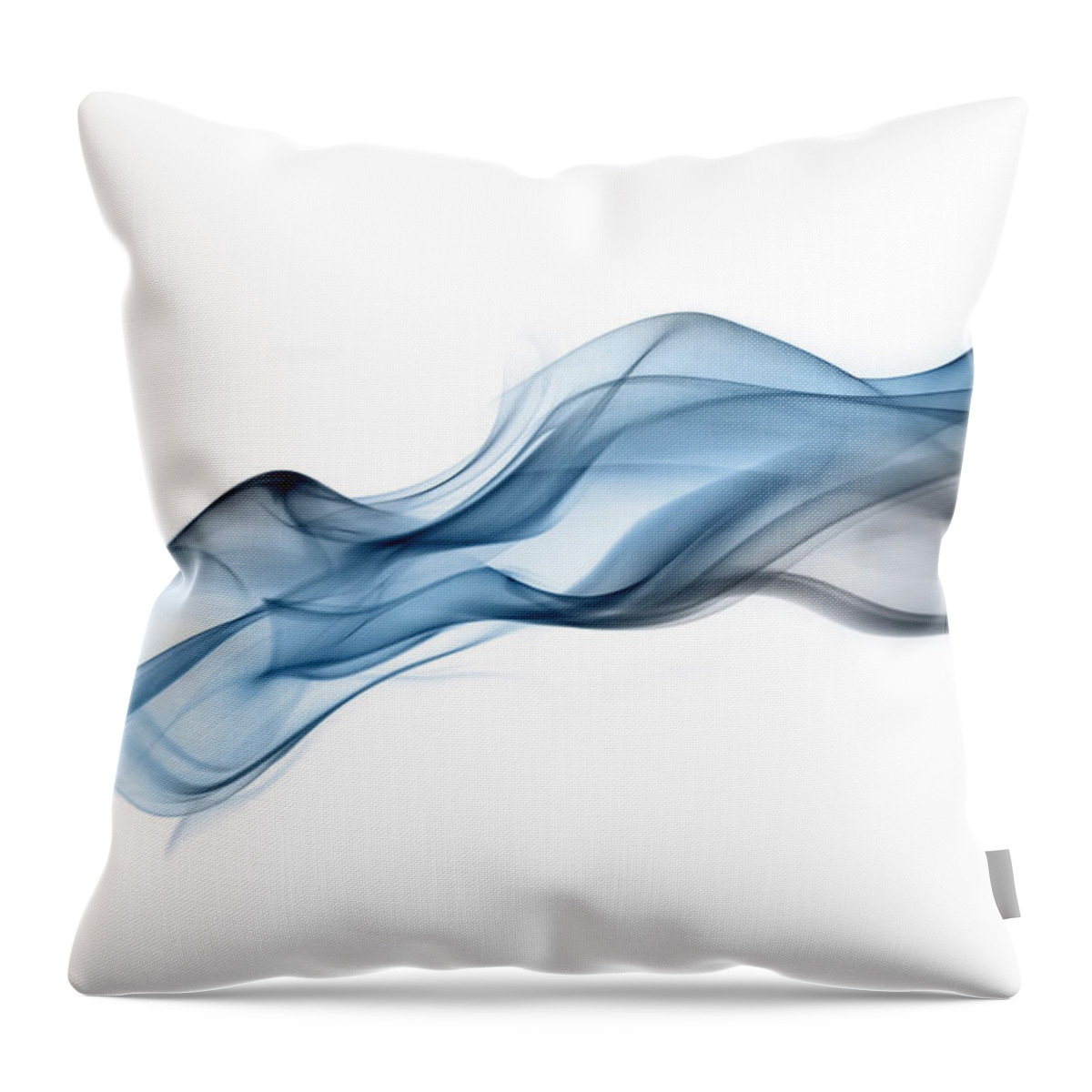 Curve Throw Pillow featuring the photograph Inky Blue Drift Of Undulating Smoke by Anthony Bradshaw