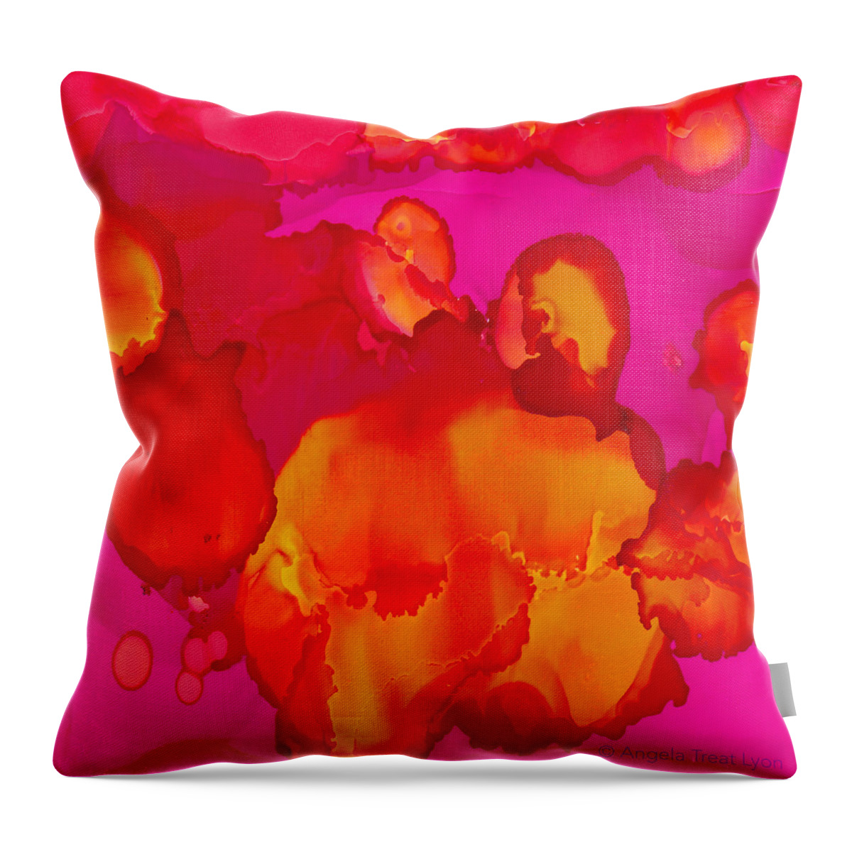 Tropical Throw Pillow featuring the painting Inner Earth by Angela Treat Lyon