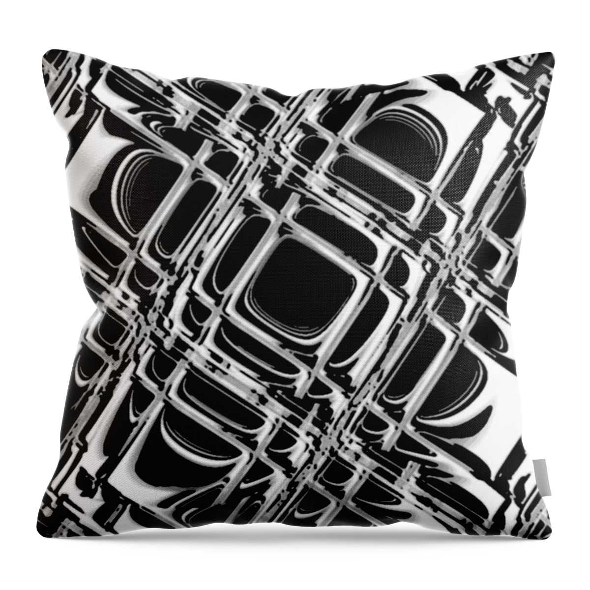 Black And White Throw Pillow featuring the digital art Inner Workings by Pharris Art