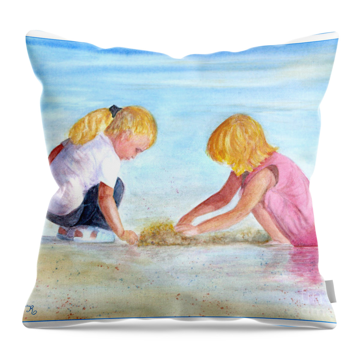 Water Throw Pillow featuring the painting Innocence by Mariarosa Rockefeller