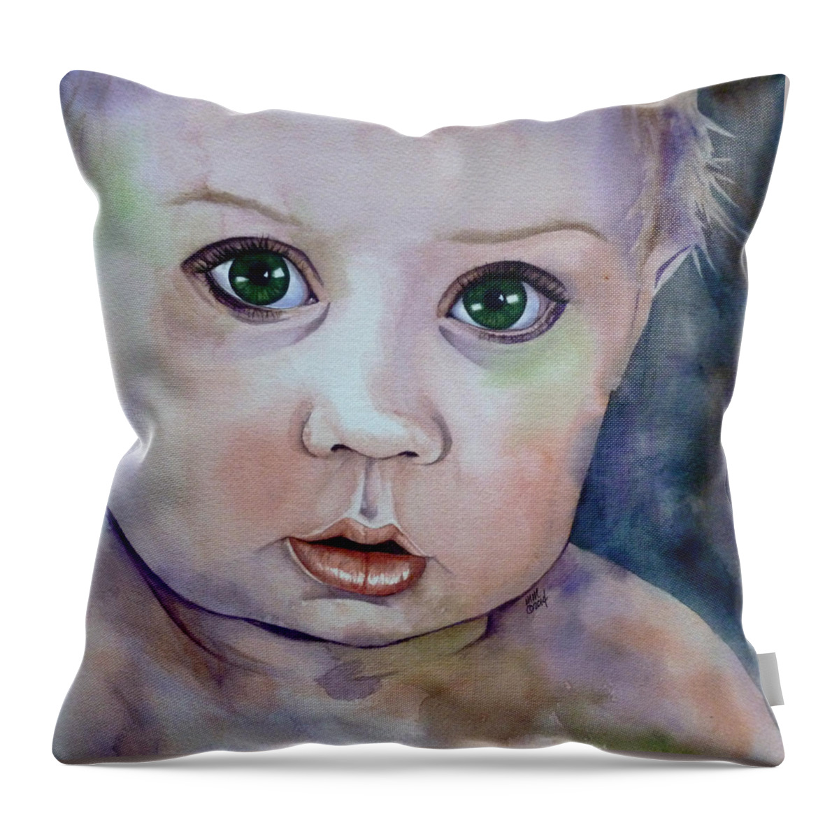 Child Throw Pillow featuring the painting Innocent by Michal Madison