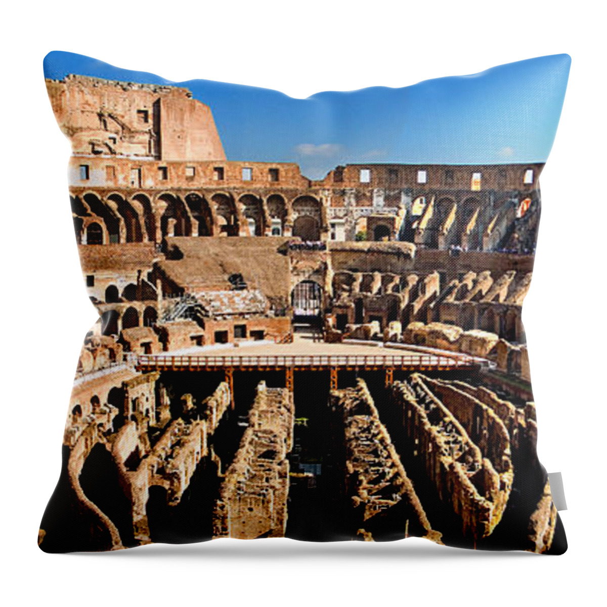 Colosseum Throw Pillow featuring the photograph Inside the Colosseum by Weston Westmoreland