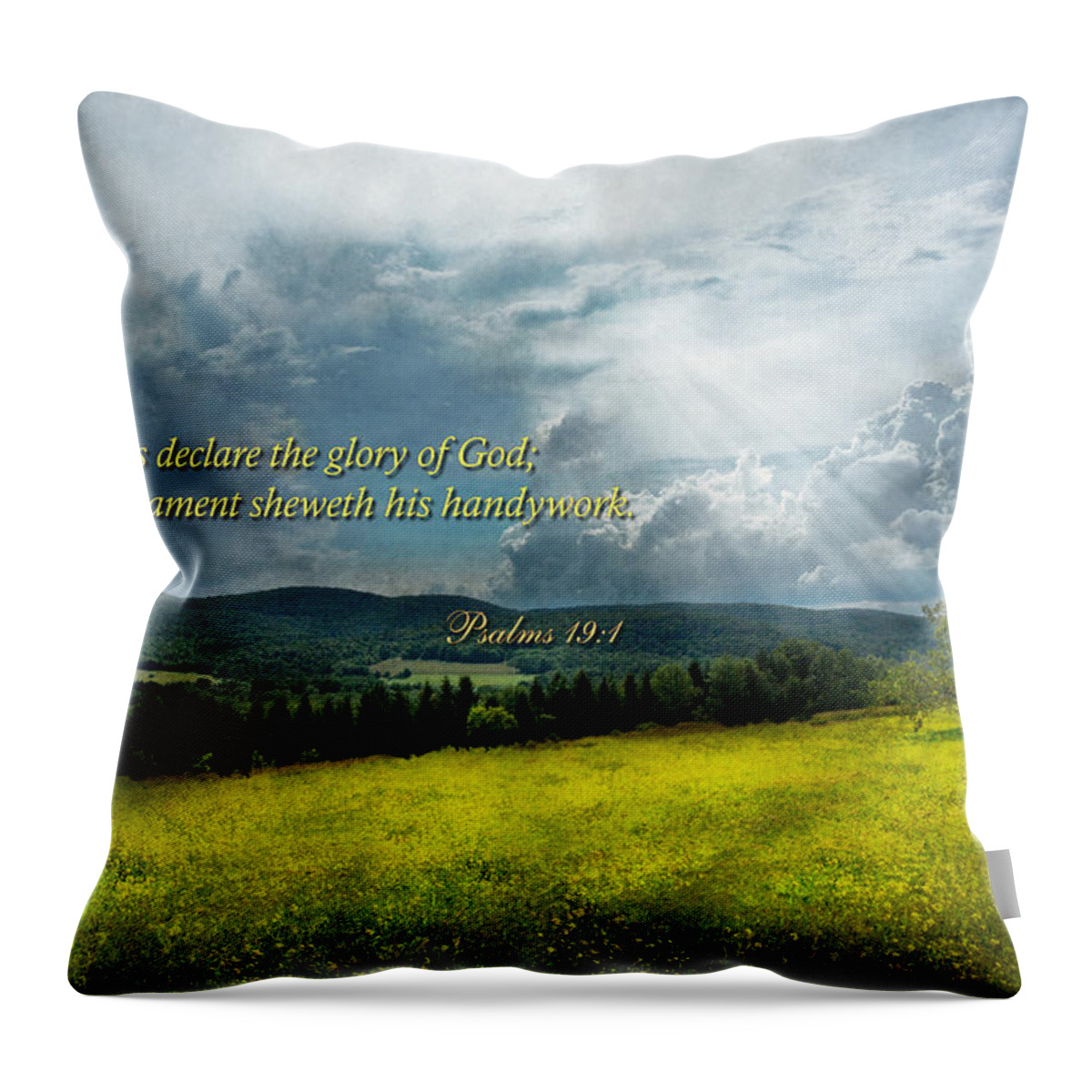 Eternal Throw Pillow featuring the photograph Inspirational - Eternal hope - Psalms 19-1 by Mike Savad