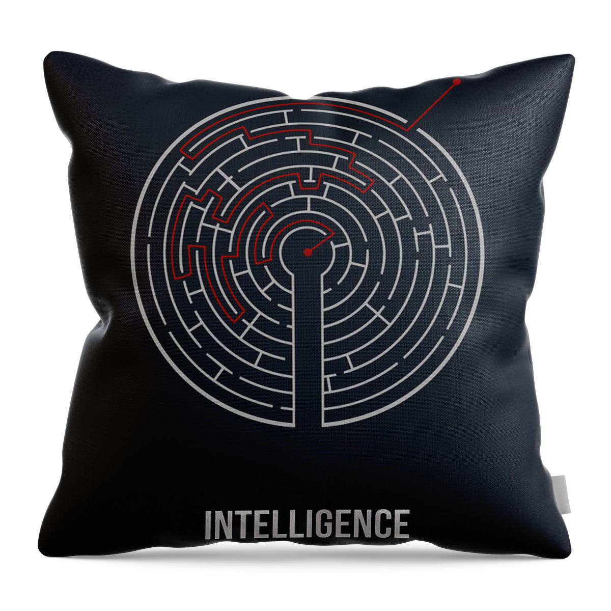 Challenge Throw Pillow featuring the drawing Intelligence by Aged Pixel