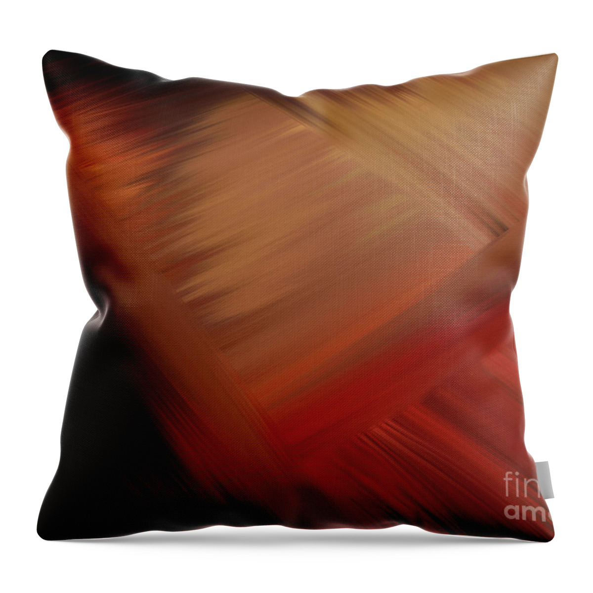 Throw Pillow featuring the painting Interconnectedness in Gold, Tan and Orange Blends by Barefoot Bodeez Art