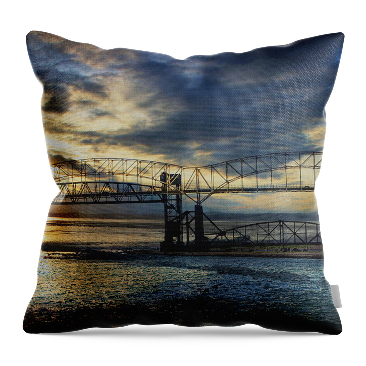 Evie Throw Pillow featuring the photograph International Blues by Evie Carrier