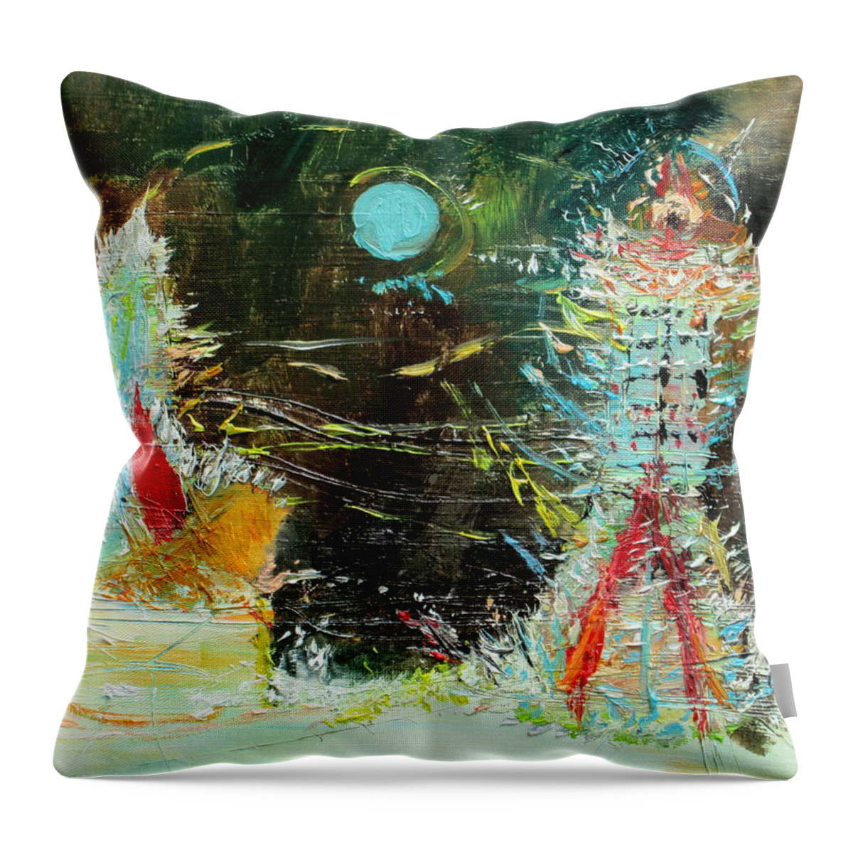 Interplay Throw Pillow featuring the painting Interplay by Fabrizio Cassetta