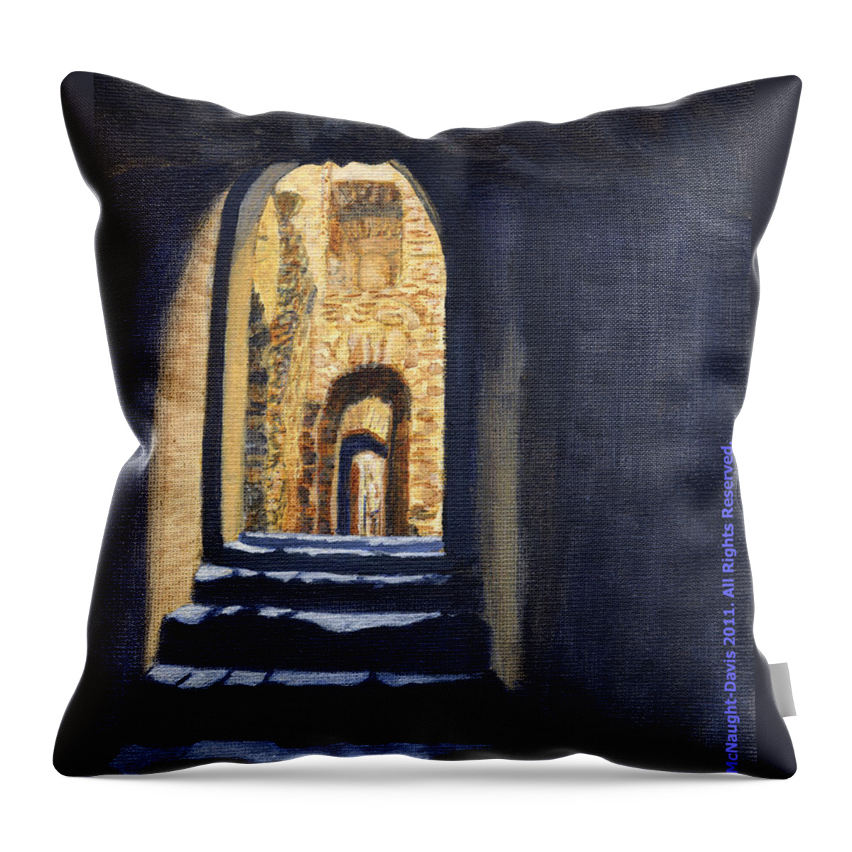 Into The Light Throw Pillow featuring the painting Into the Light Spiritual Metaphorical Painting by Edward McNaught-Davis
