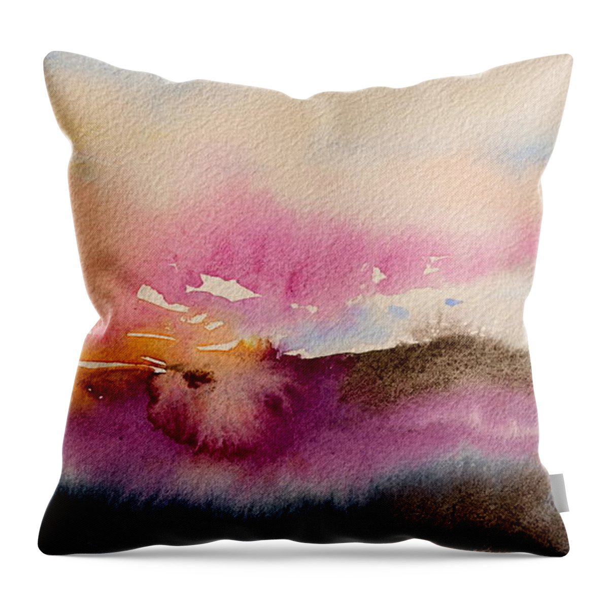 Purple Throw Pillow featuring the painting Into The Mist II by Beverley Harper Tinsley